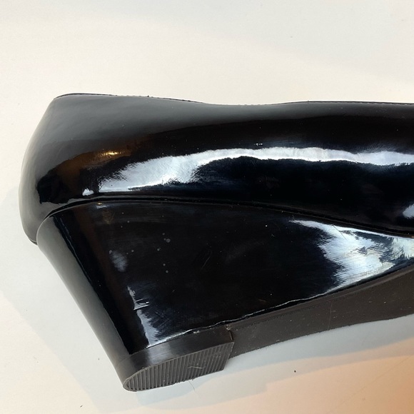 Nordstrom Patent Peep Toe Bow Wedges Heels - Picture 13 of 13